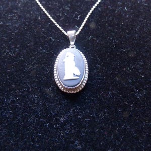 Wedgwood Rare Black Jasperware & Sterling Silver Pendant