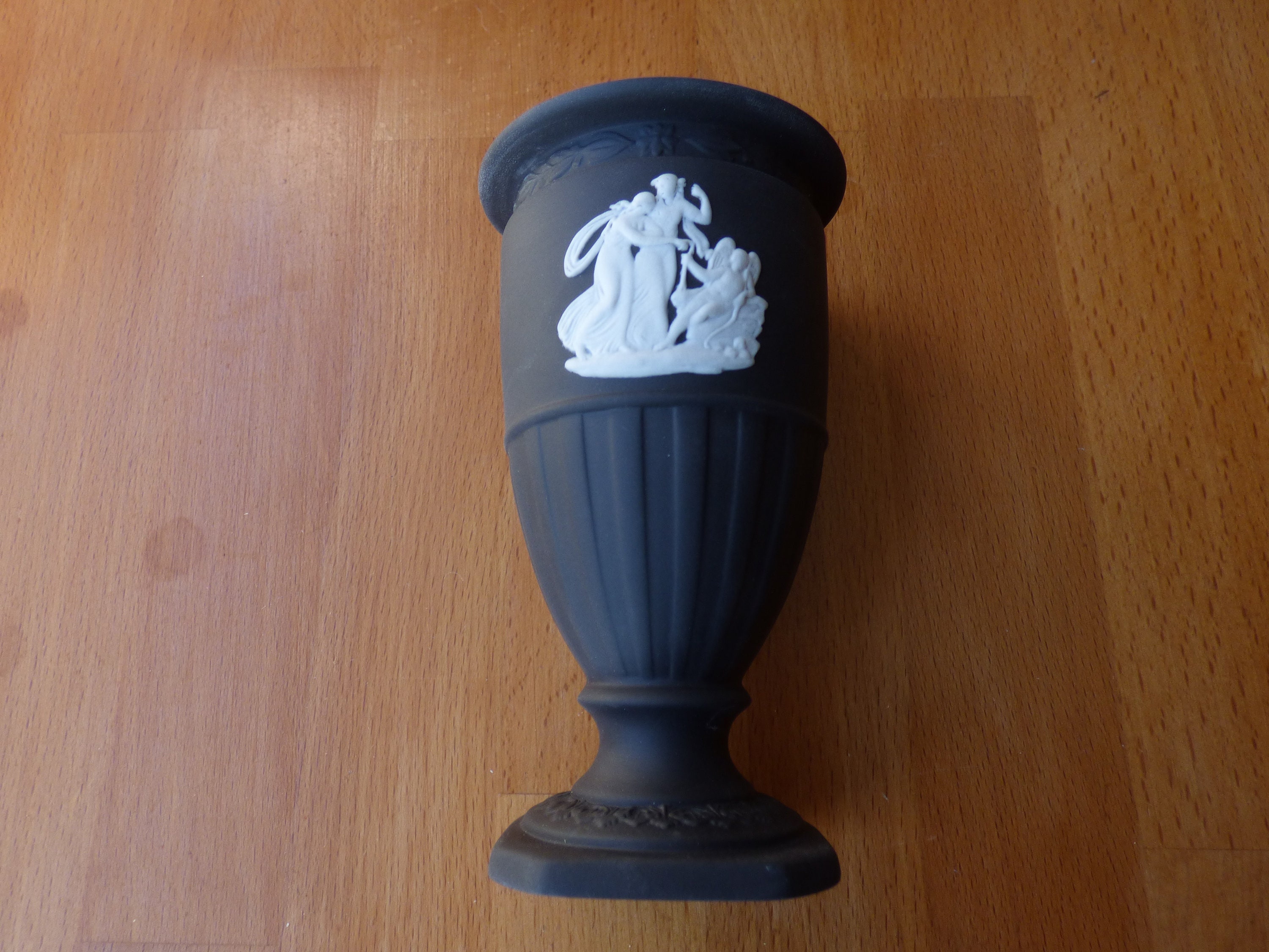 Wedgwood Rare Black Jasperware Pedestal Vase