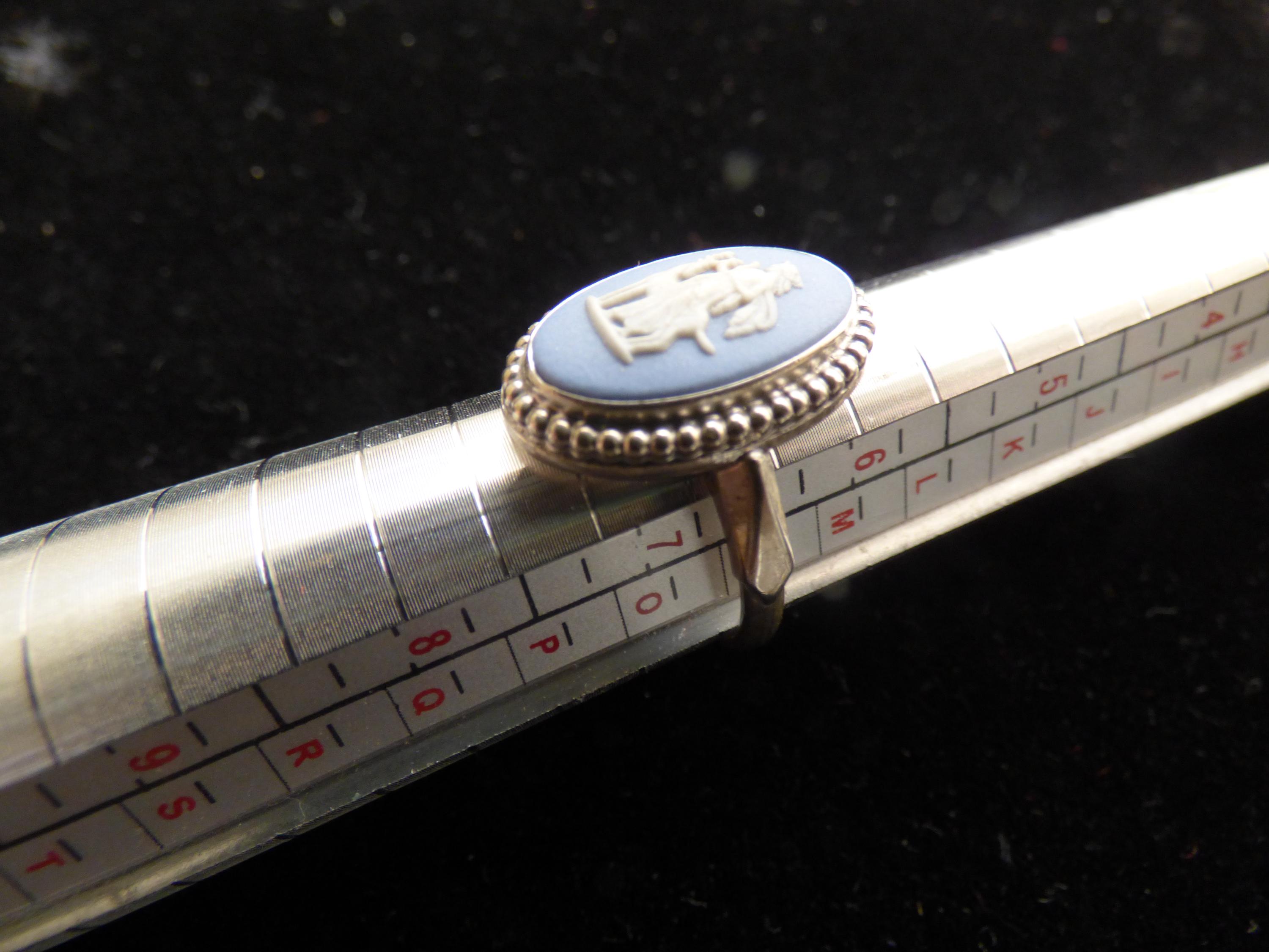 Wedgwood Sterling Silver & Blue Jasperware Ring