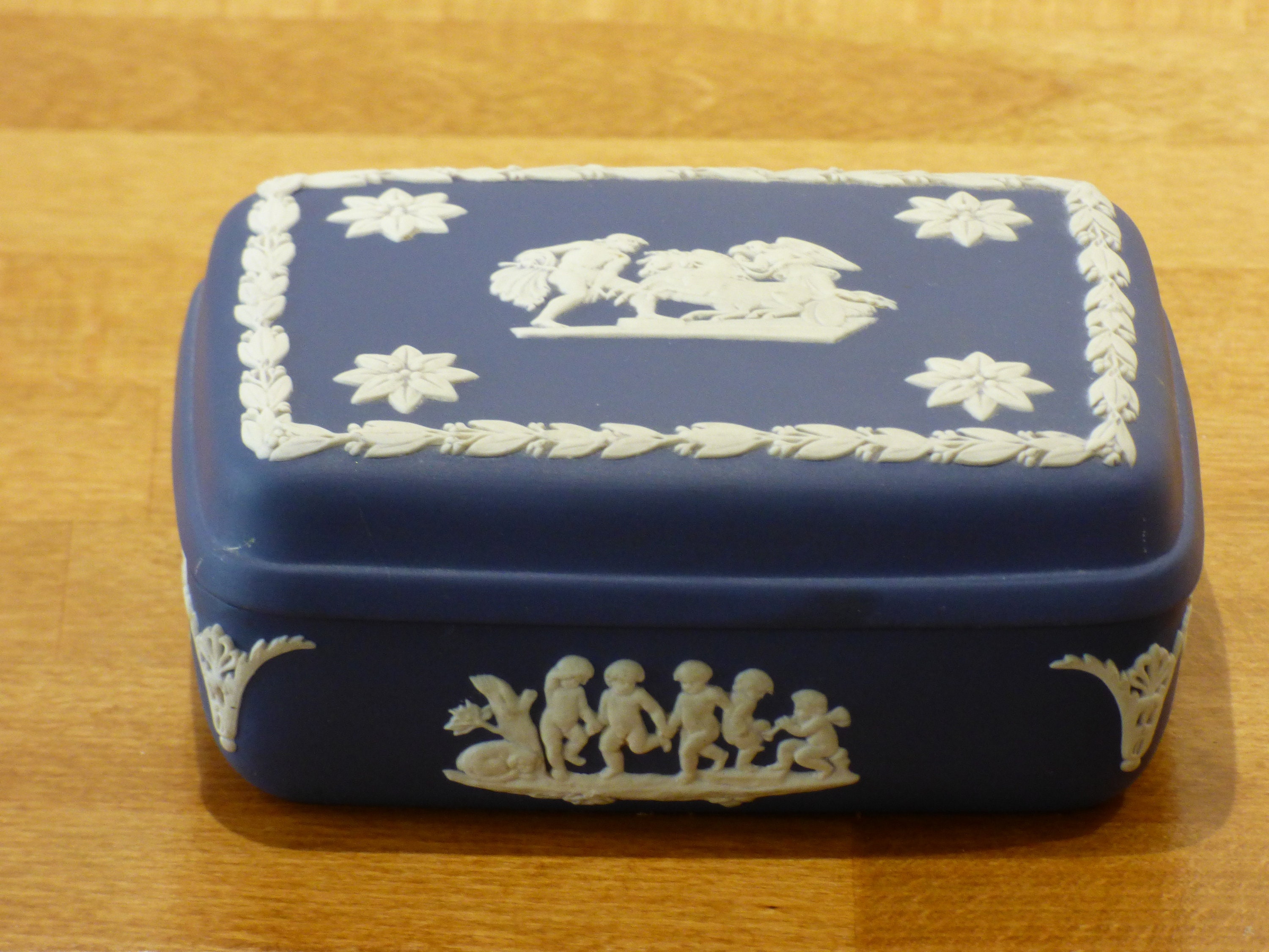 Wedgwood Jasperware Portland Blue Trinket Box