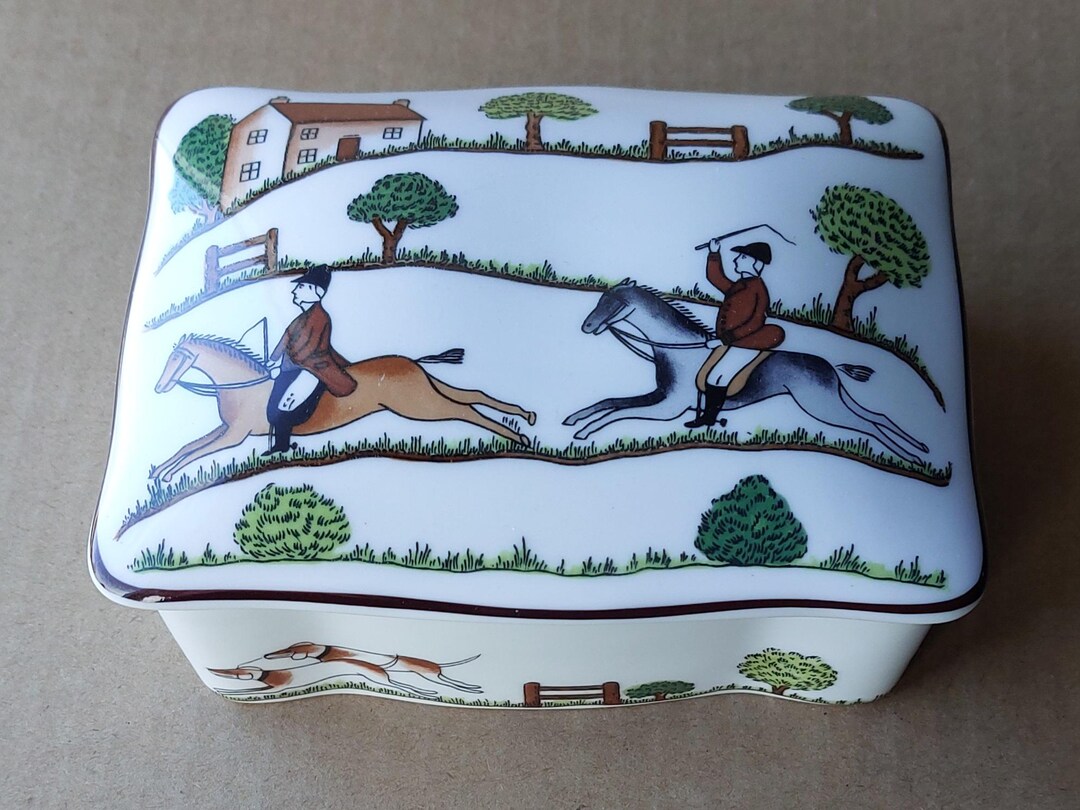 Coalport Hunting Scene Oblong Box - Etsy