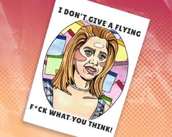 Romy and Michele Rude Handmade Card