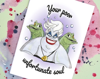 Ursula / The Little Mermaid Handmade Card
