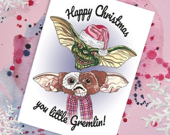 Gremlins Handmade Christmas Card