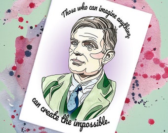 Carte faite main Alan Turing