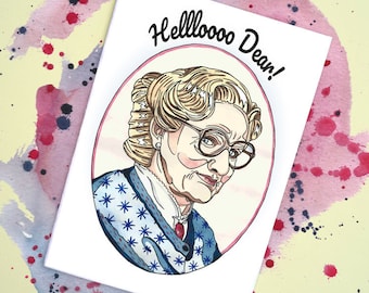 Carte faite main Mme Doubtfire