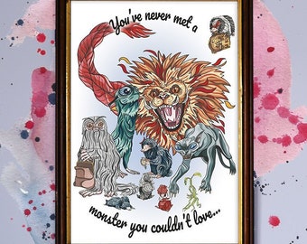 Fantastic Beasts Watercolour Print