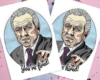 Carte faite main Alan Sugar Vous êtes viré / embauché