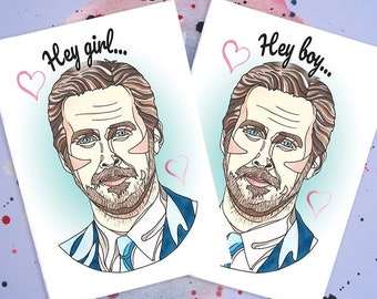 Ryan Gosling Handmade Card