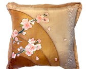 Hand-Painted Silk Pillow One of a Kind
