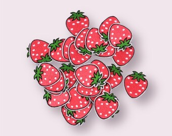 Strawberry iron on patch, 4cm