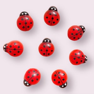 Cabochons en résine de coccinelle, embellissements de coccinelle rouge 10 mm, coccinelle à dos plat, cabochons d'artisanat animal, fournitures d'artisanat, coccinelle à coller