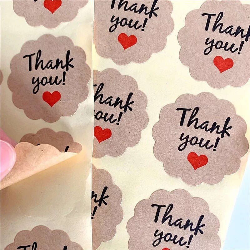 thank you craft stickers 35mm round thank you labels etsy