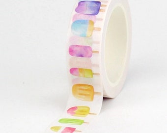 Ice lolly Washi tape roll, 10m single sided craft tape