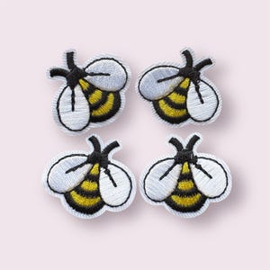 Bee iron on patches, embroidered bee patches, iron on animal patches, bee applique, no sew patch, sewing supplies, small patches