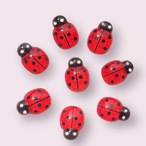 Cabochons en résine de coccinelle, embellissements de coccinelle de 13 mm, coccinelle à dos plat, cabochons d'artisanat animal, fournitures d'artisanat, coccinelles à coller