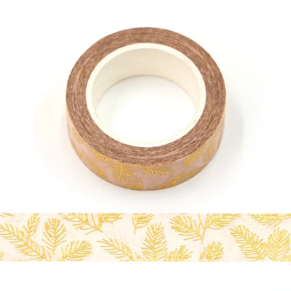 Gold leaf washi tape, decorative xmas tape, 10m self adhesive craft tape, xmas packaging tape, festive washi tape