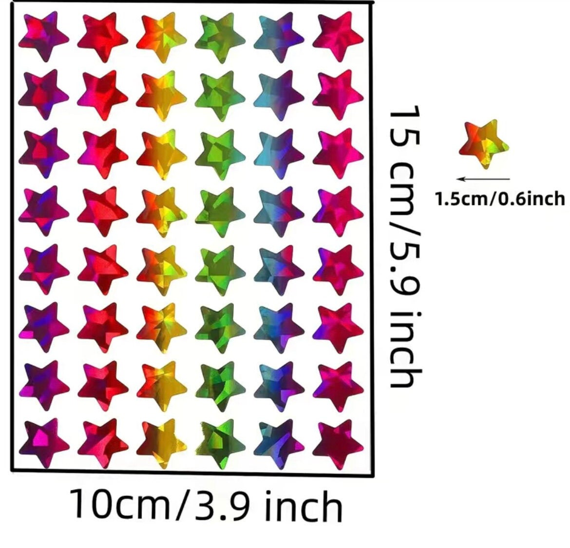 Joyberg Colorful Star Stickers - 50 Sheets / Set For Crafts, Scrapbooking & Decor