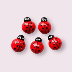 Cabochons en résine de coccinelle, embellissements de coccinelle rouge 19 mm, coccinelle à dos plat, cabochons d'artisanat animal, fournitures d'artisanat, lot de 10
