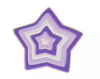Purple star enamel pin badge