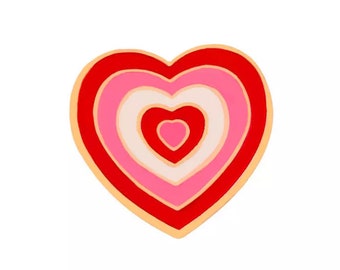 Red heart enamel pin badge