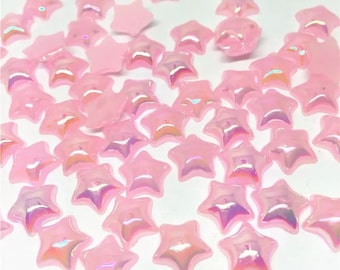 Pink star Pearl effect cabochons, 10mm