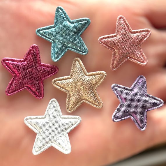 Metallic Star Fabric Appliques, Padded Craft Embellishments  display picture 3