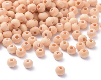 Natural wood 5mm beads, unfinished wooden round