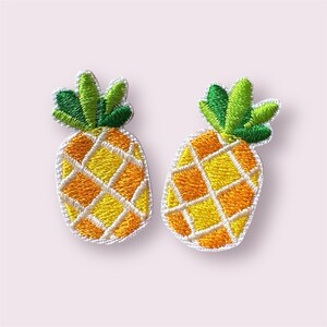 Pineapple iron on patch, embroidered 32mm pineapple, pineapple appliqué, fruit patch, no sew patch, sewing supplies