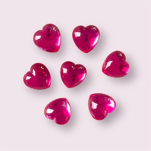 Embellissements de coeurs roses, coeurs de 12 mm, cabochons coeurs acryliques à dos plat, cabochons de mariage, coeur Saint-Valentin, lot de 20