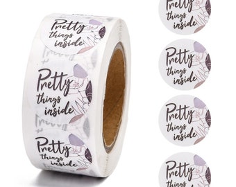 pretty things inside craft stickers, 25mm round
