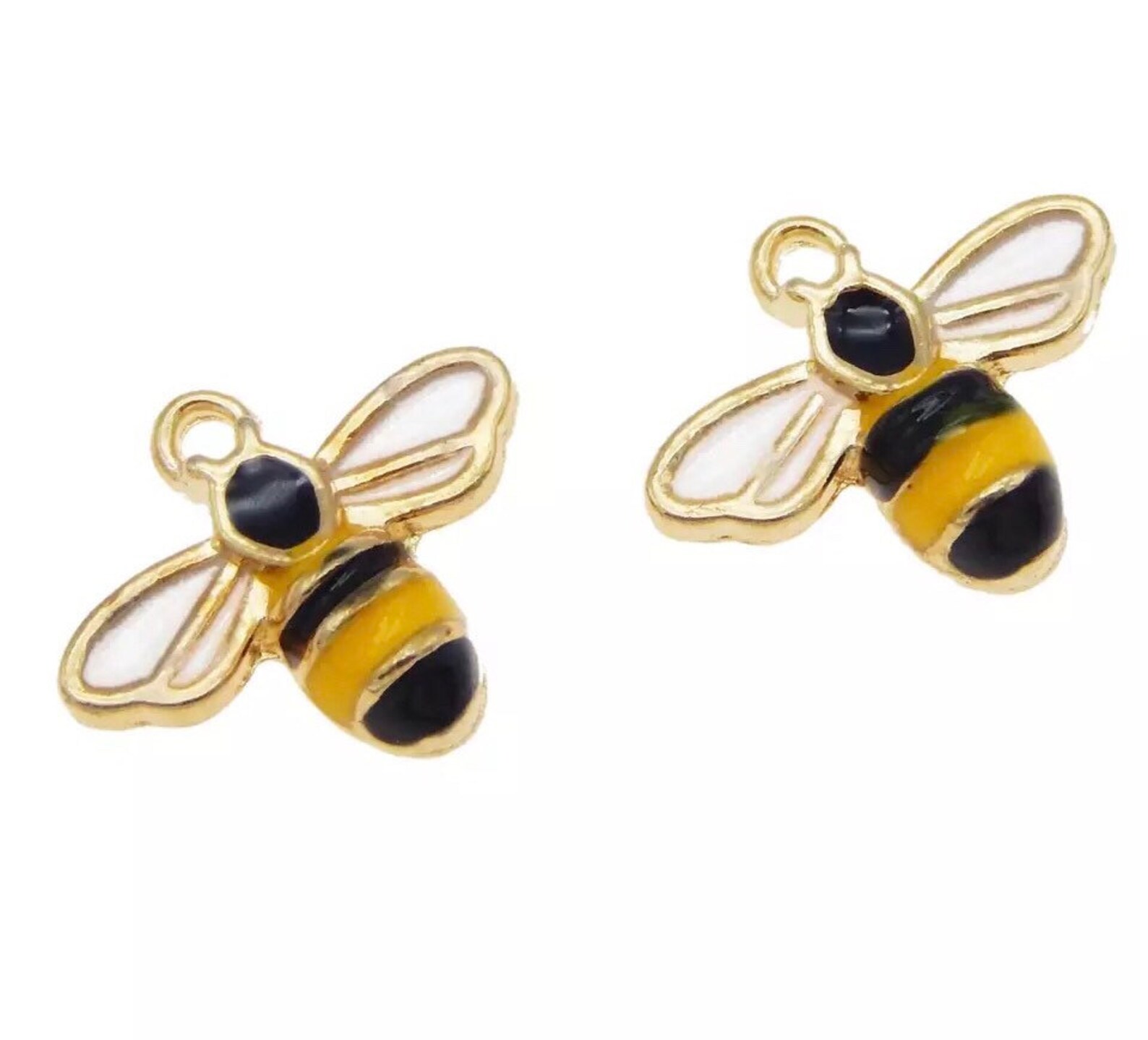 Bee charms enamel bee charms insect charms dainty bee Etsy