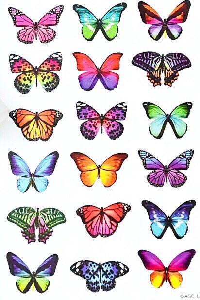 butterfly paper sticker sheet