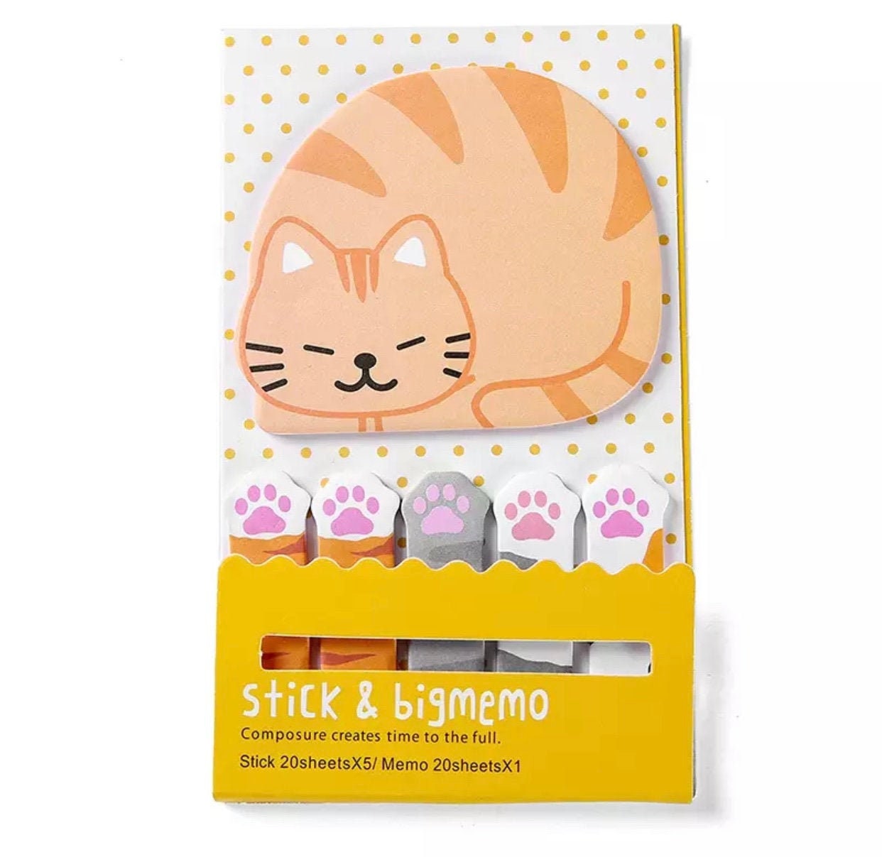 Cat Sticky Note Cat Memo Pad Cat Page Markers Animal Etsy UK