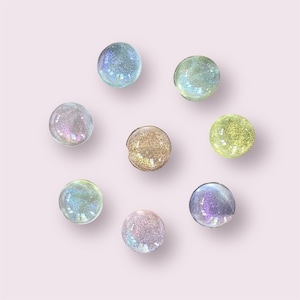 Round pastel cabochons, 10mm glass effect embellishment, flat back resin, mixed colour cabochons, craft supplies, set of 20