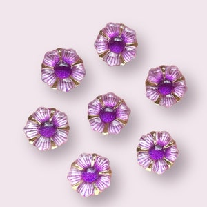 Embellissements de fleurs, fleur violette en résine à dos plat de 12 mm, cabochon floral artisanal, fournitures créatives, fleurs à coller, lot de 20
