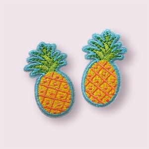 Pineapple iron on patch, 5cm fruit garment applique, no sew patches, embroidered patch