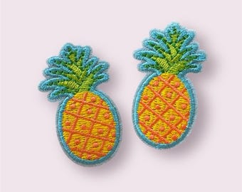 Pineapple iron on patch, 5cm fruit garment applique, no sew patches, embroidered patch