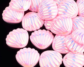 Seashell cabochons, pink