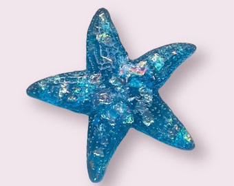 Starfish cabochons, blue 45mm