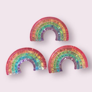 Cabochons arc-en-ciel, embellissements à dos plat en résine de 31 mm, cabochon artisanal arc-en-ciel, fournitures créatives, arc-en-ciel à coller, lot de 5