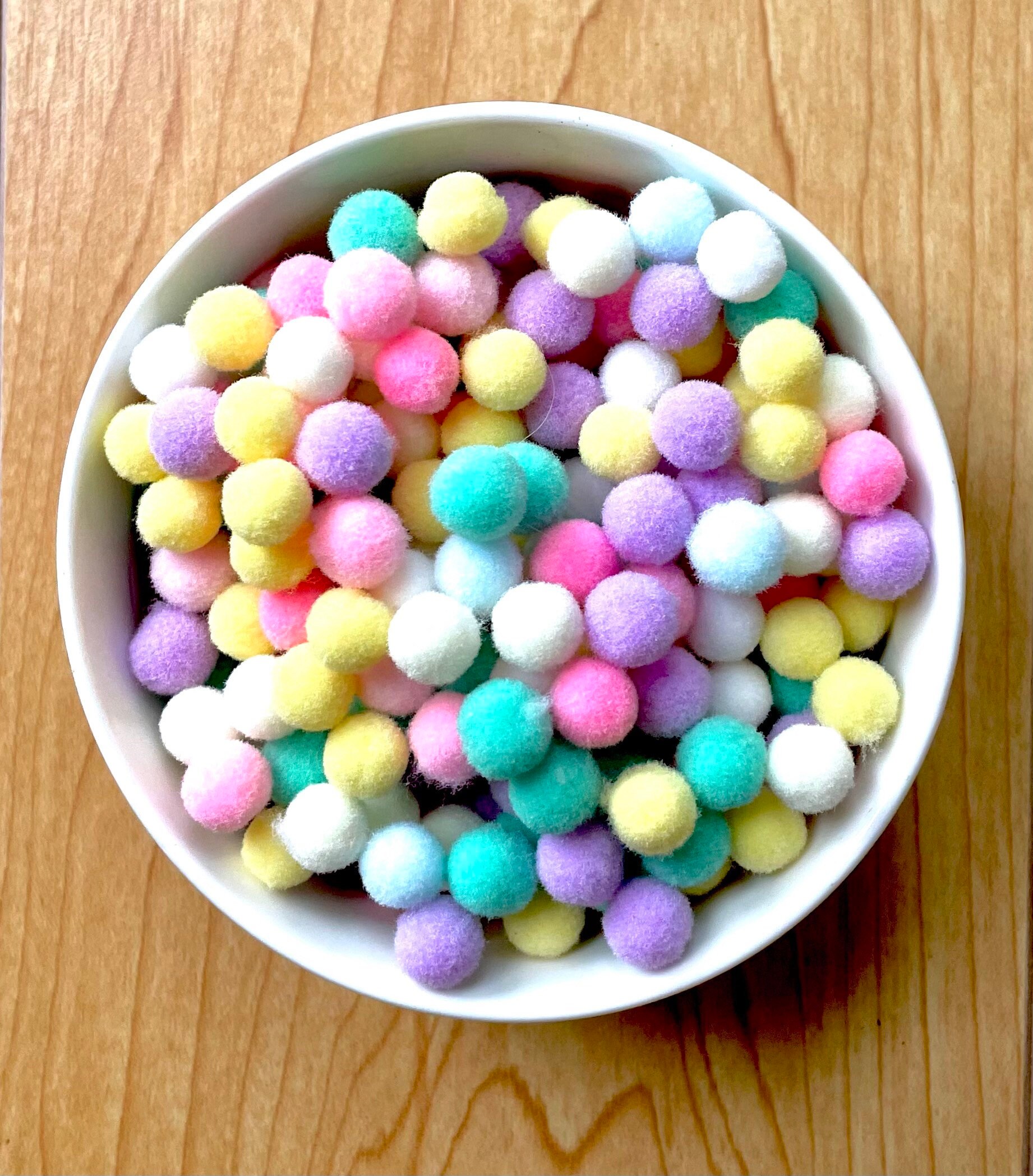 Pom Poms, pastel mini pom poms, 10mm