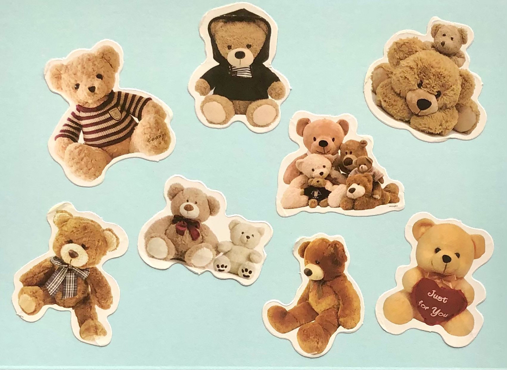 Teddy Bear Stickers Paper Craft Stickers Scrapbook Stickers Etsy UK