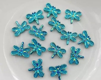 Dragonfly embellishments, 12mm turquoise