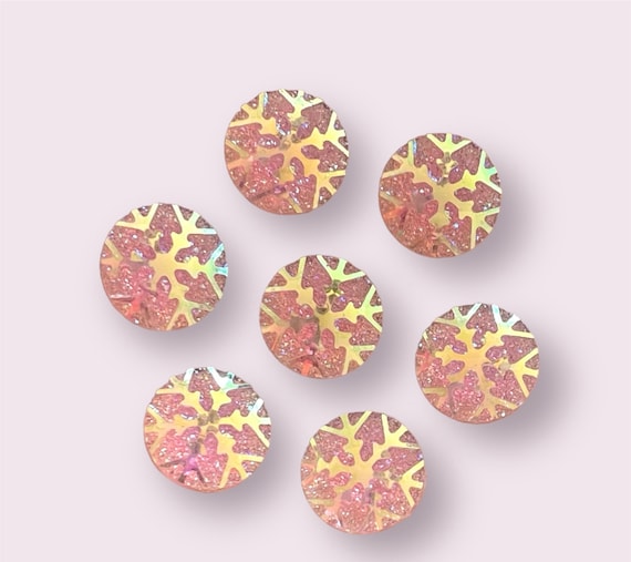 Resin Cab - Round Small, Snowflake Resin Cab - Round Small, Snowflake