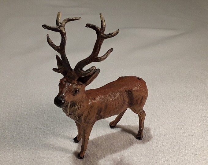 Vintage Metal Reindeer With Bendable Lead Antlers. 4 Tall, Nice