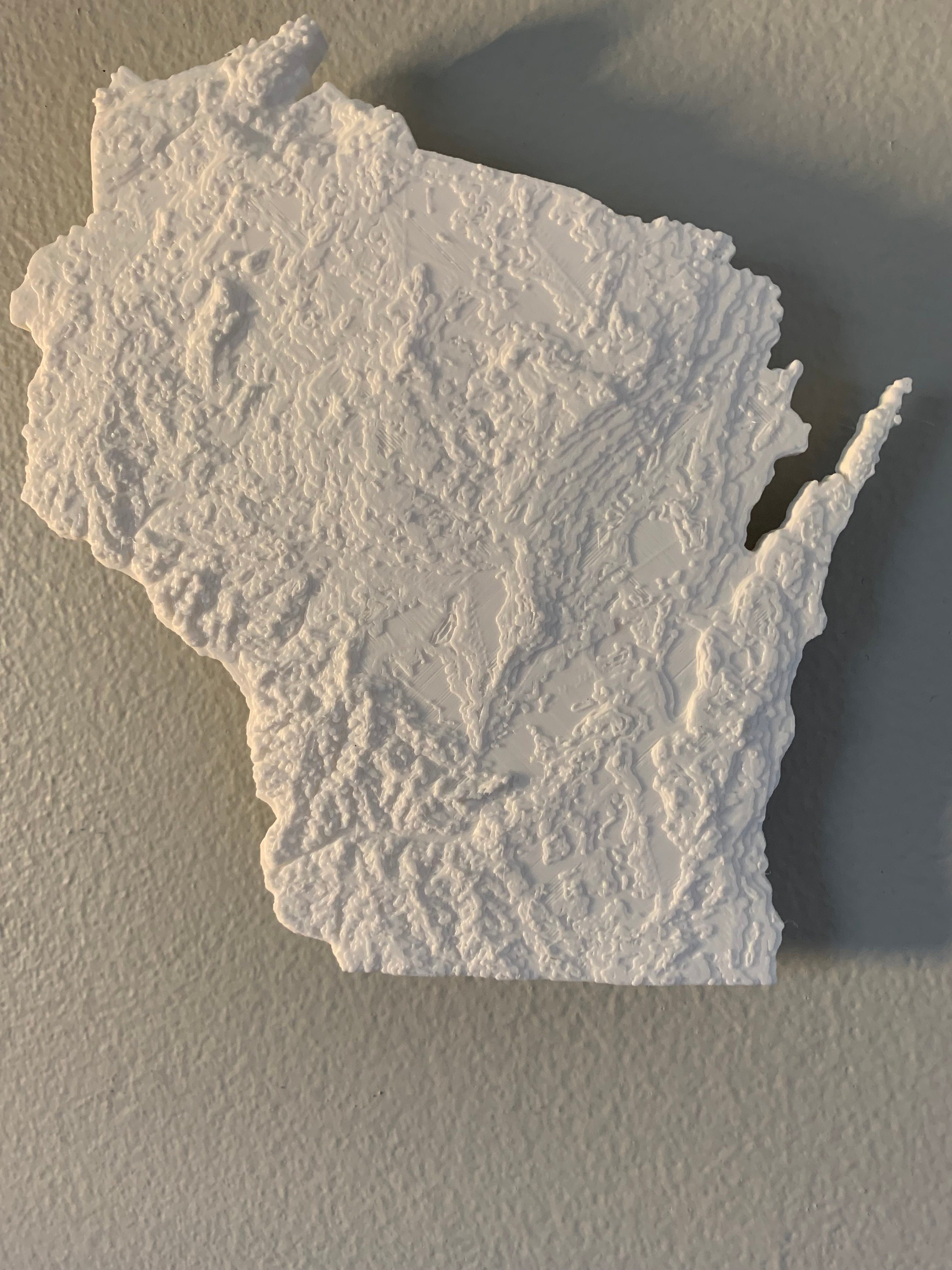 3D Printed Topographic Map of Wisconsin Wisconsin Map Map Art Wisconsin ...