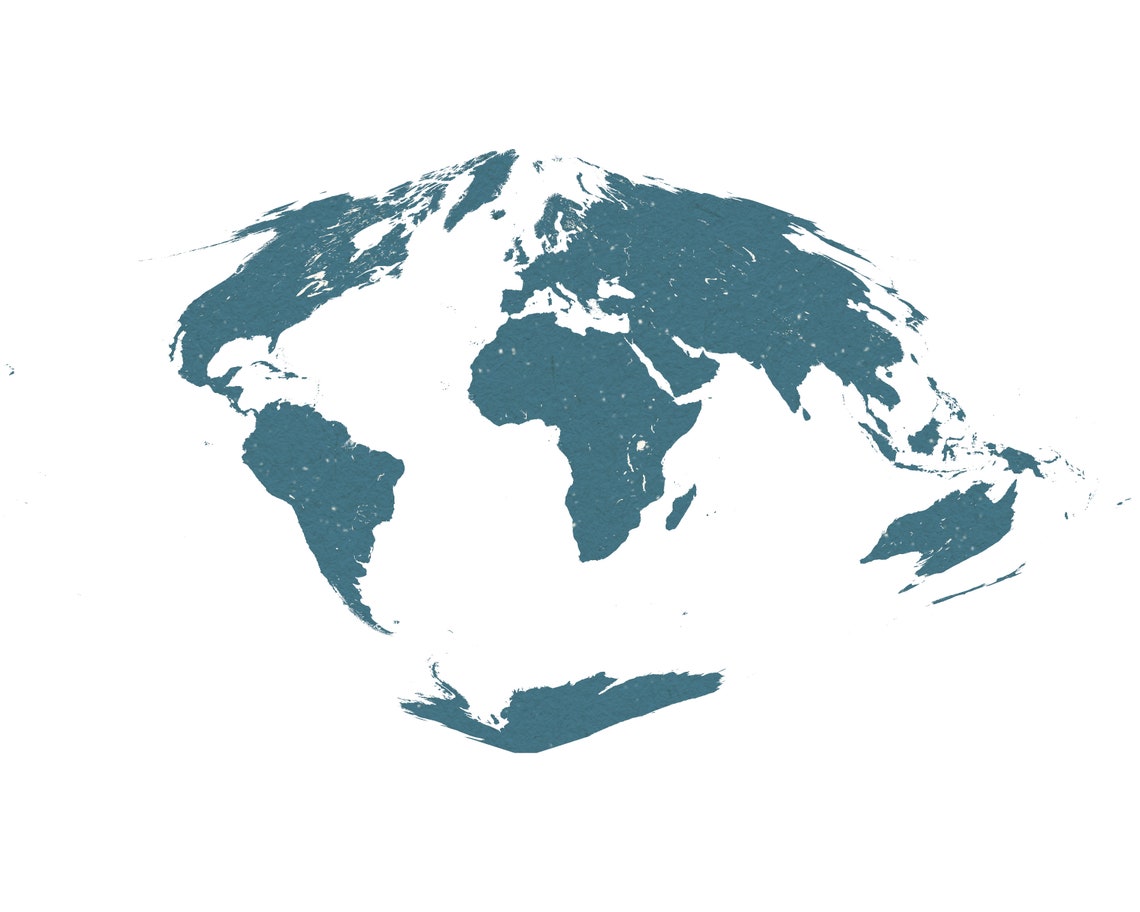 Sinusoidal Projection World Map Digital Download | Printable Minimalist ...