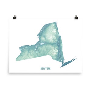 Topographic Map of New York (multiple sizes)