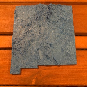 New Mexico 3D Printed Exaggerated Topographic Map - Available in Blue, White, Green, black, & Glow In the Dark - 4.5 in long x 4 inches wide